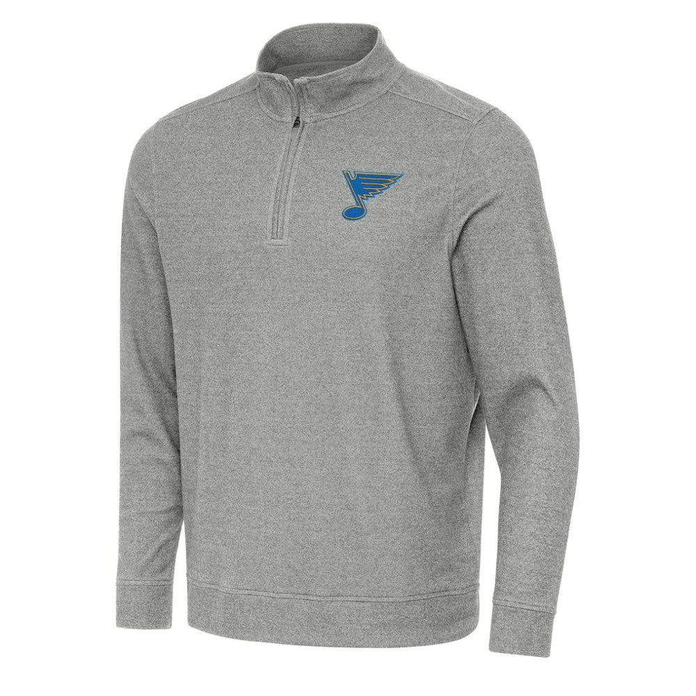 St. Louis Blues - Antigua Subtle Quarter-Zip Sweatshirt Heather Black