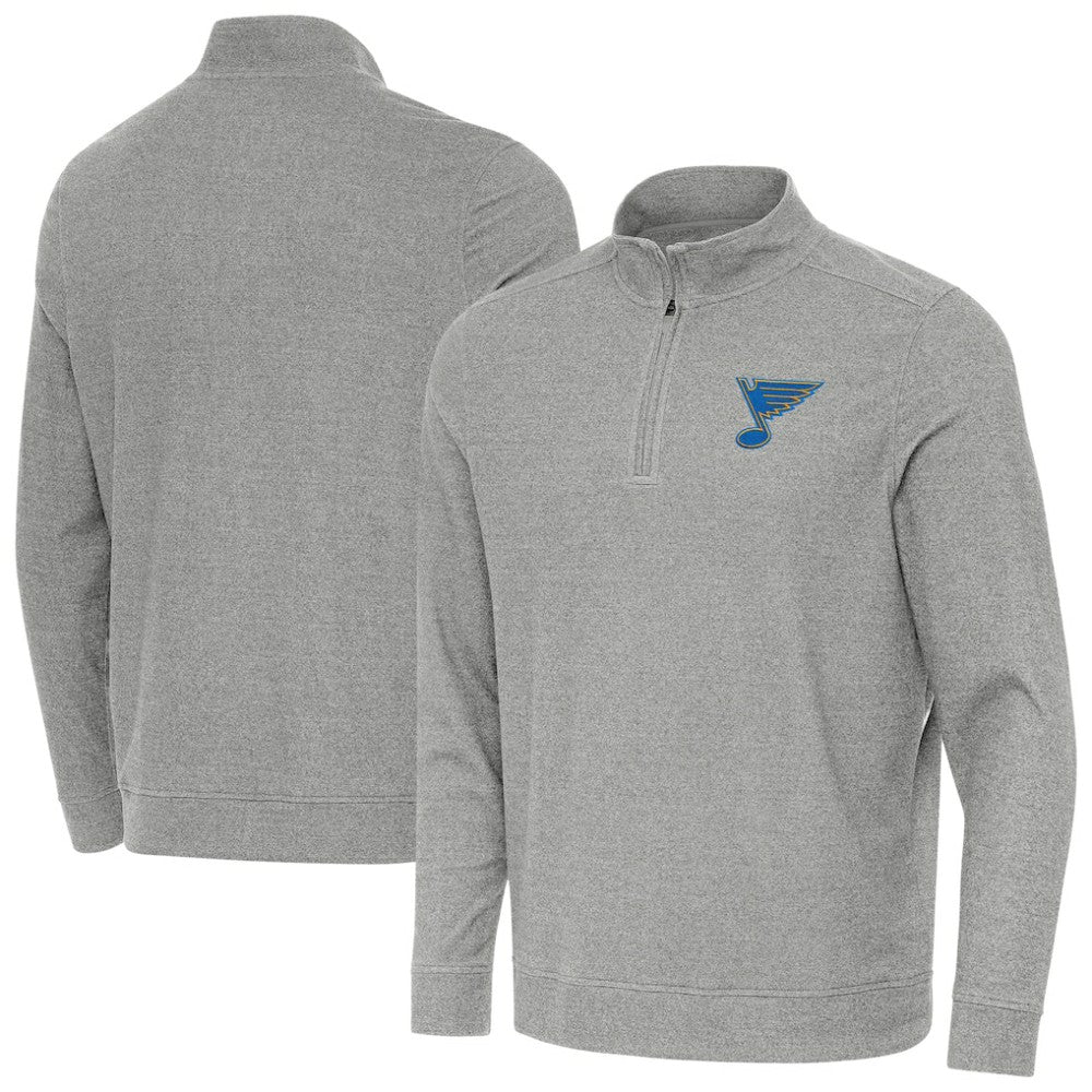 St. Louis Blues - Antigua Subtle Quarter-Zip Sweatshirt Heather Gray