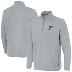 St. Louis Blues - Antigua Perilous Quarter-Zip Sweatshirt Gray