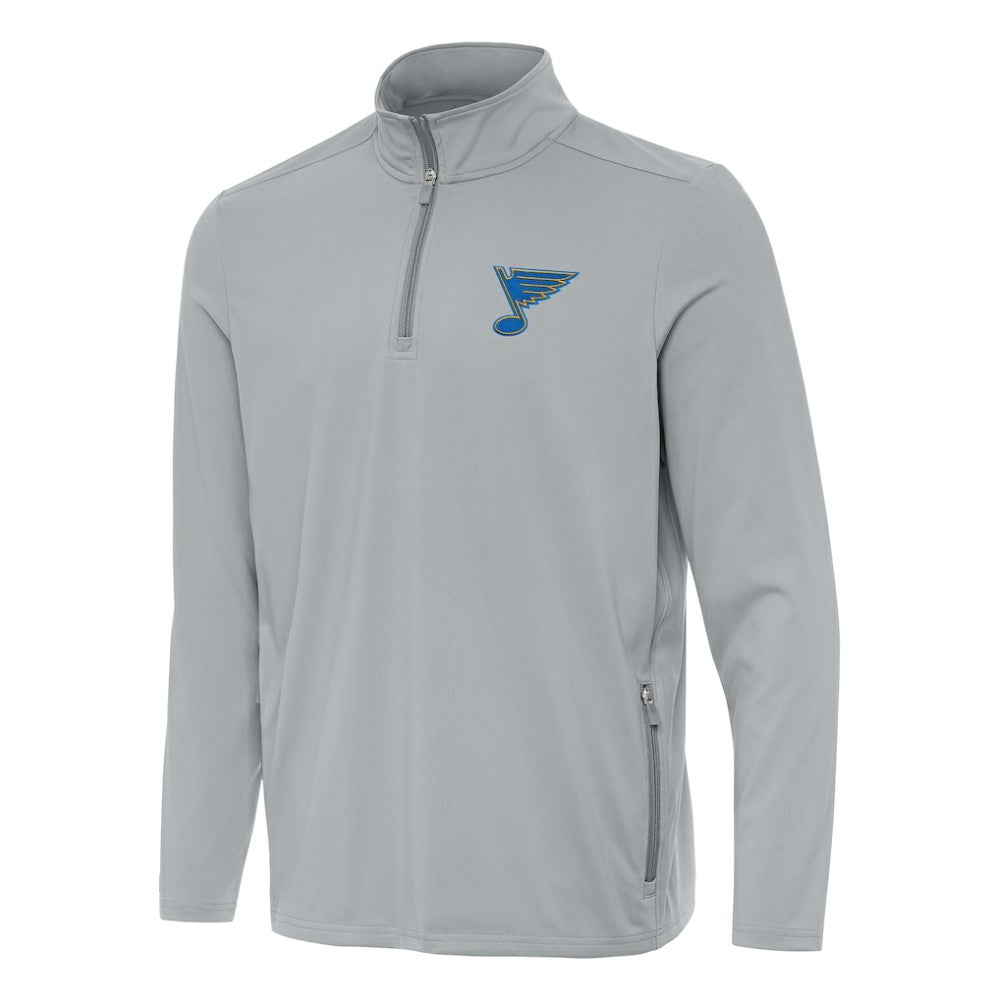 St. Louis Blues - Antigua Perilous Quarter-Zip Sweatshirt Gray