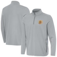 Boston Bruins Antigua Perilous Quarter-Zip Sweatshirt Gray