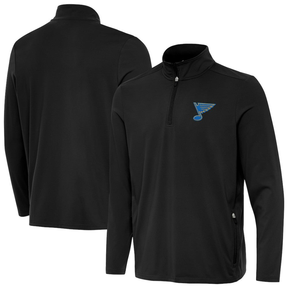 St. Louis Blues - Antigua Perilous Quarter-Zip Sweatshirt Black