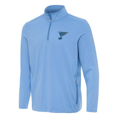 St. Louis Blues - Antigua Perilous Quarter-Zip Sweatshirt Blue