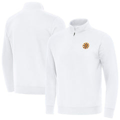 Boston Bruins Antigua Victory Quarter-Zip Pullover Top White