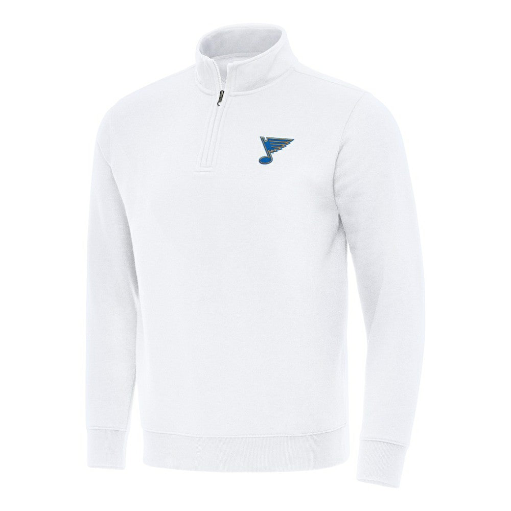 St. Louis Blues - Antigua Victory Quarter-Zip Pullover Top White