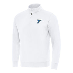 St. Louis Blues - Antigua Victory Quarter-Zip Pullover Top White