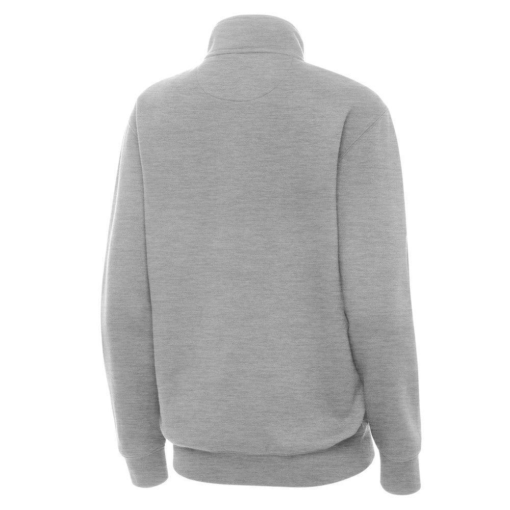 Boston Bruins Antigua Women's Victory Quarter-Zip Pullover Top Heather Gray