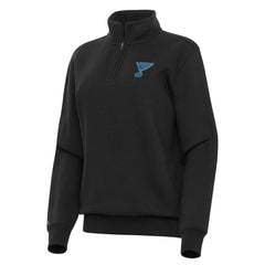 St. Louis Blues - Antigua Women's Victory Quarter-Zip Pullover Top Black
