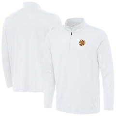 Boston Bruins Antigua Reprocess Quarter-Zip Pullover White