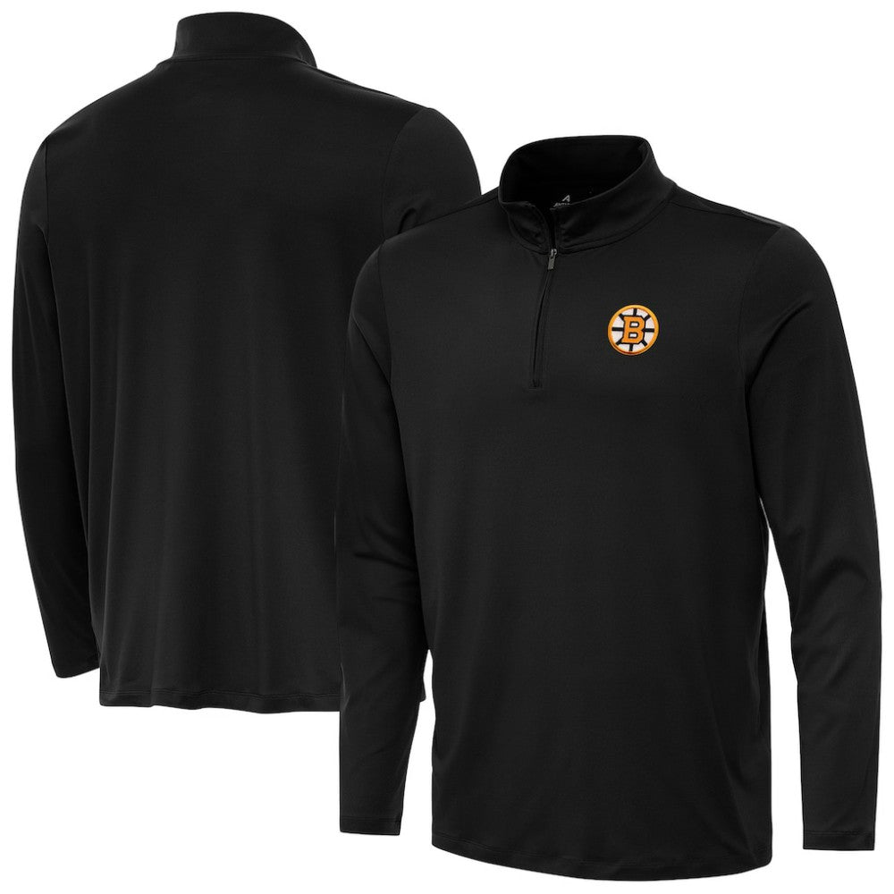 Boston Bruins Antigua Reprocess Quarter-Zip Pullover Black