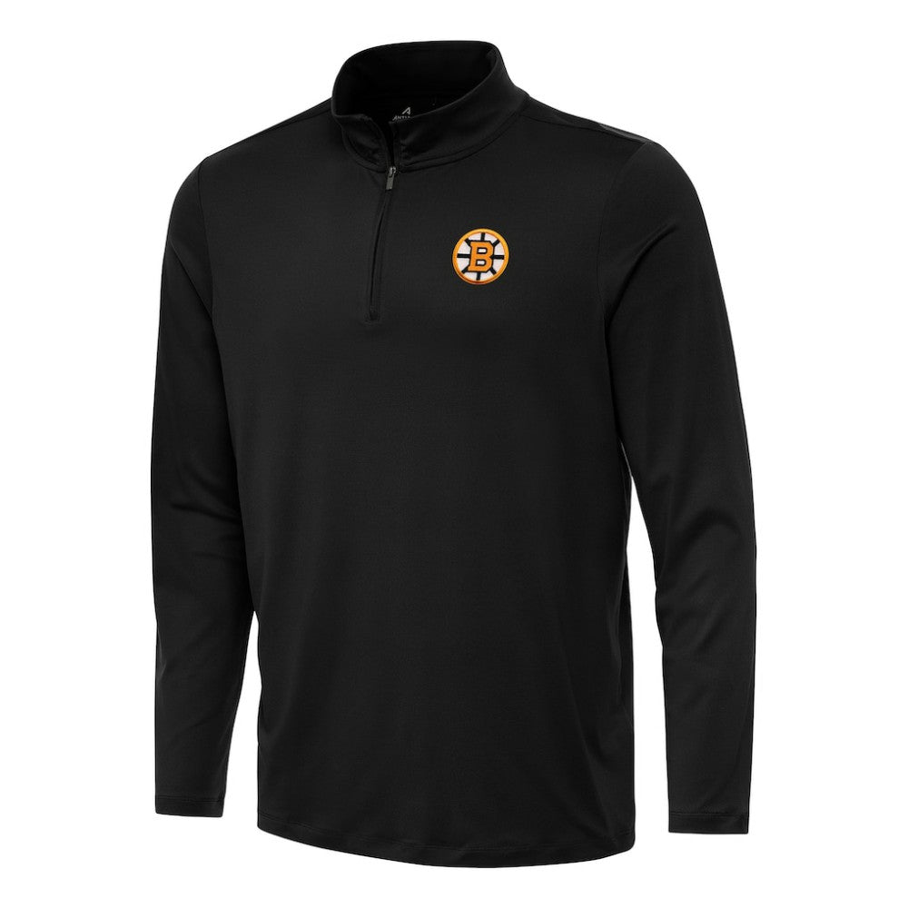 Boston Bruins Antigua Reprocess Quarter-Zip Pullover Black