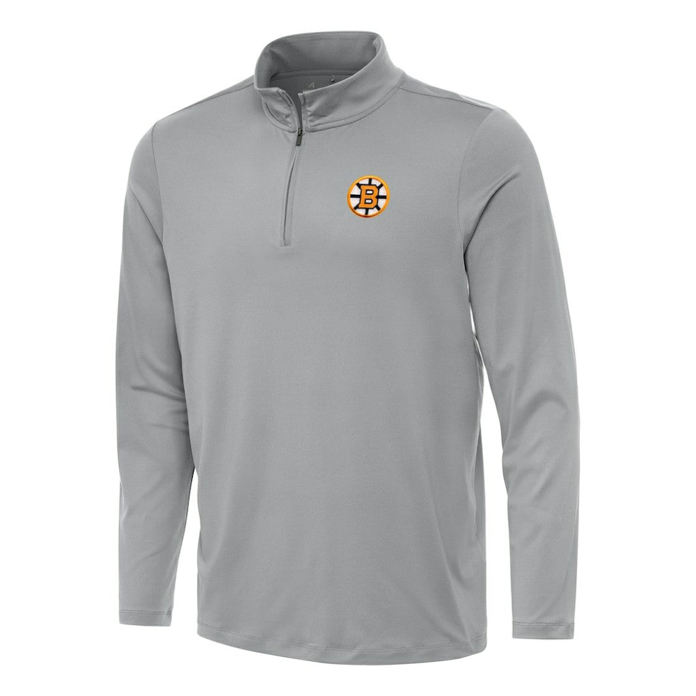 Boston Bruins Antigua Reprocess Quarter-Zip Pullover Gray
