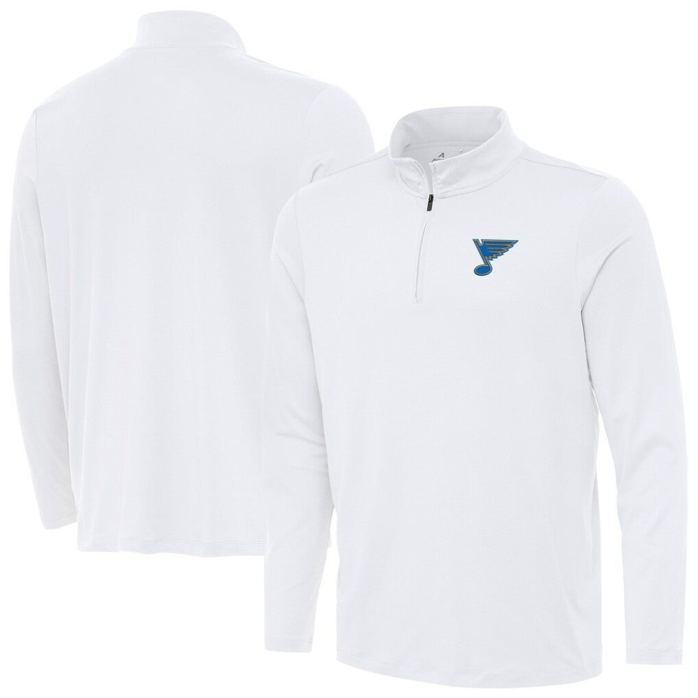 St. Louis Blues - Antigua Reprocess Quarter-Zip Pullover White