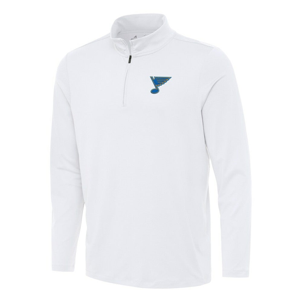 St. Louis Blues - Antigua Reprocess Quarter-Zip Pullover White