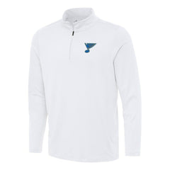 St. Louis Blues - Antigua Reprocess Quarter-Zip Pullover White