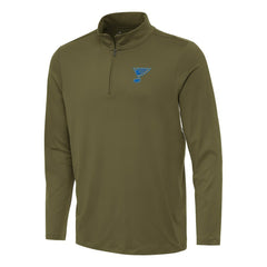 St. Louis Blues - Antigua Reprocess Quarter-Zip Pullover Olive