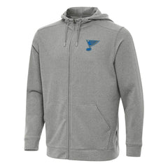 St. Louis Blues - Antigua Effortless Full-Zip Hoodie Heather Black
