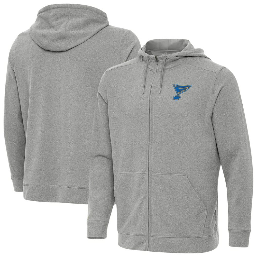 St. Louis Blues - Antigua Effortless Full-Zip Hoodie Heather Gray