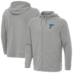St. Louis Blues - Antigua Effortless Full-Zip Hoodie Heather Gray