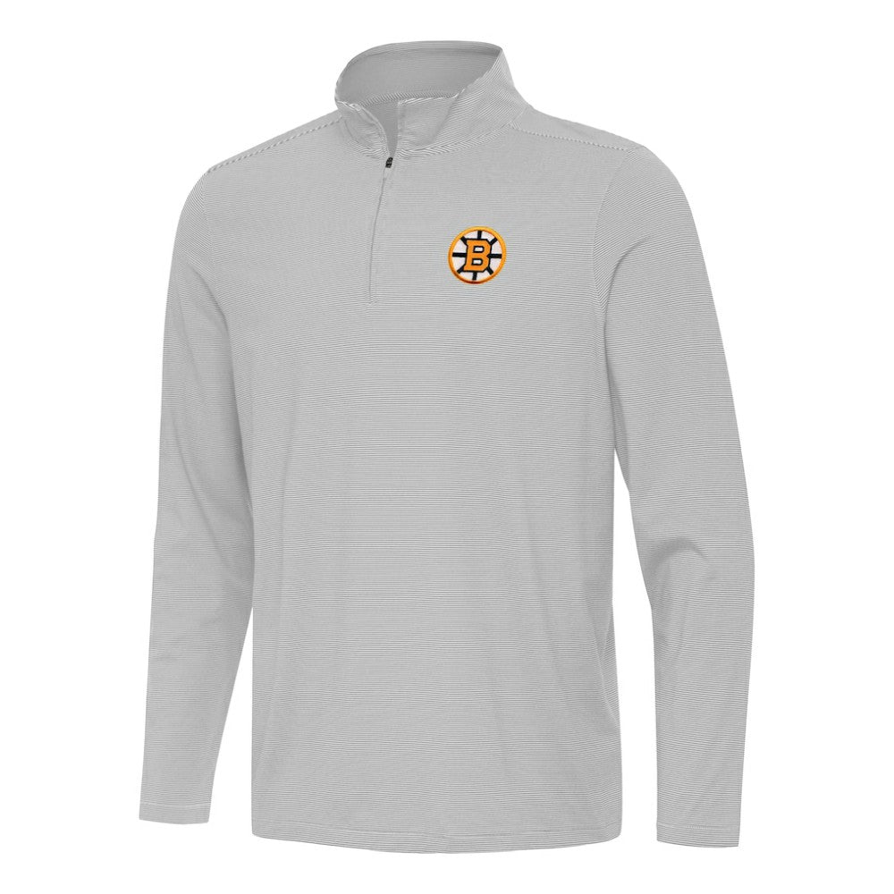Boston Bruins Antigua Twine Quarter-Zip Pullover Gray