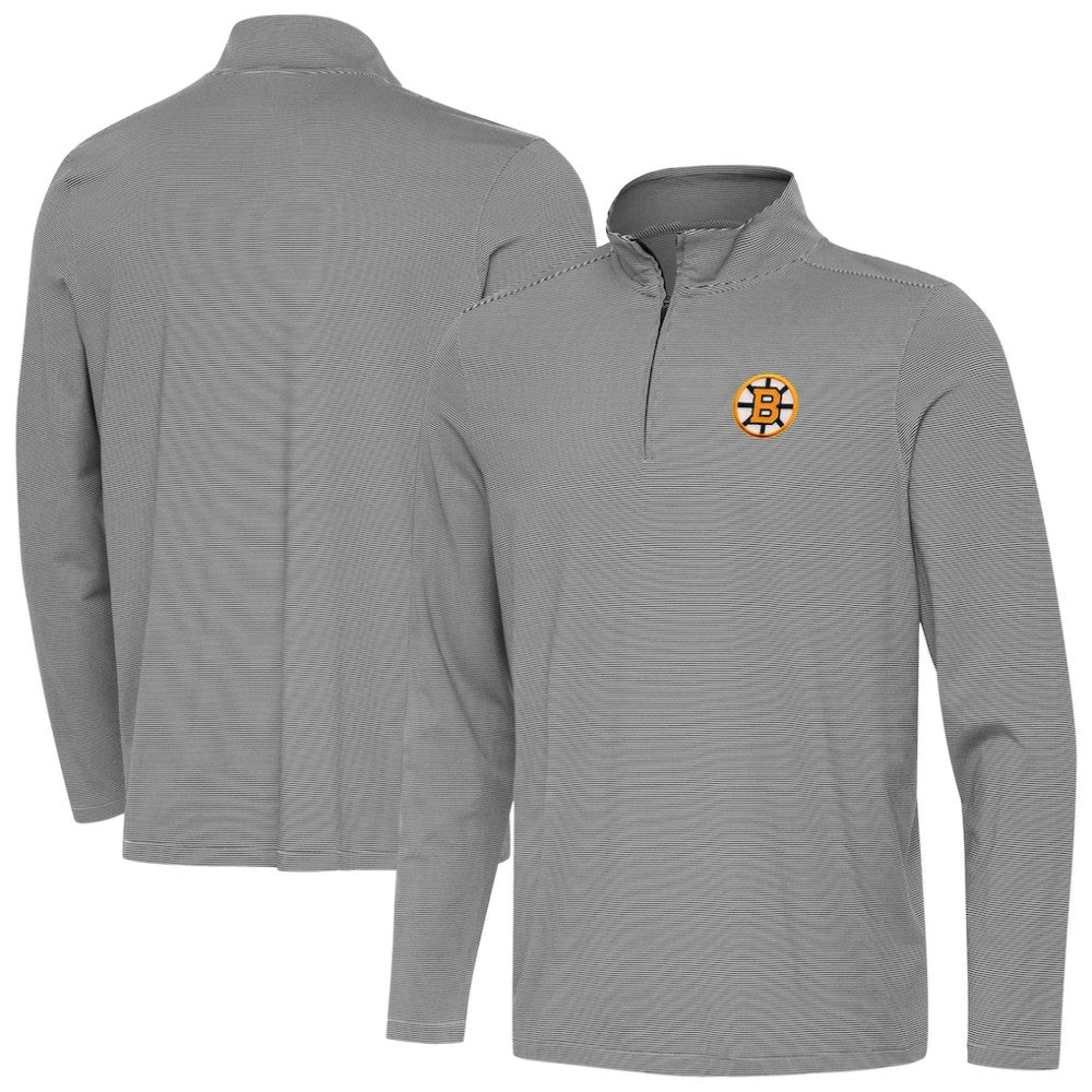 Boston Bruins Antigua Twine Quarter-Zip Pullover Black