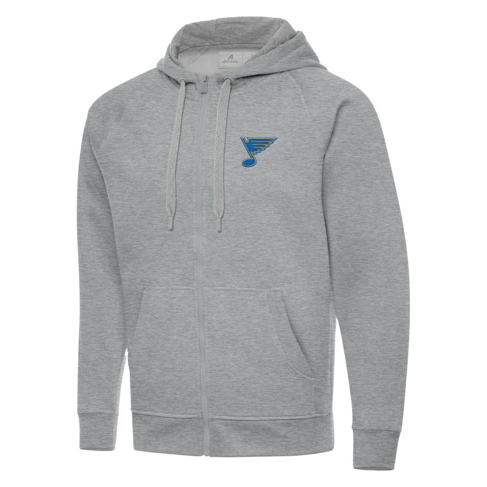 St. Louis Blues - Antigua Victory Full-Zip Hoodie Heather Gray