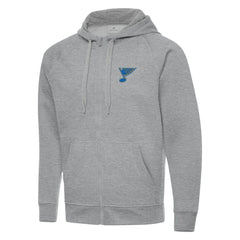 St. Louis Blues - Antigua Victory Full-Zip Hoodie Heather Gray