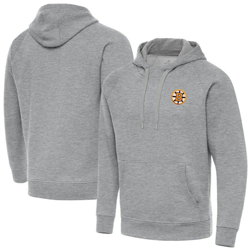 Boston Bruins Antigua Victory Pullover Hoodie Heather Gray
