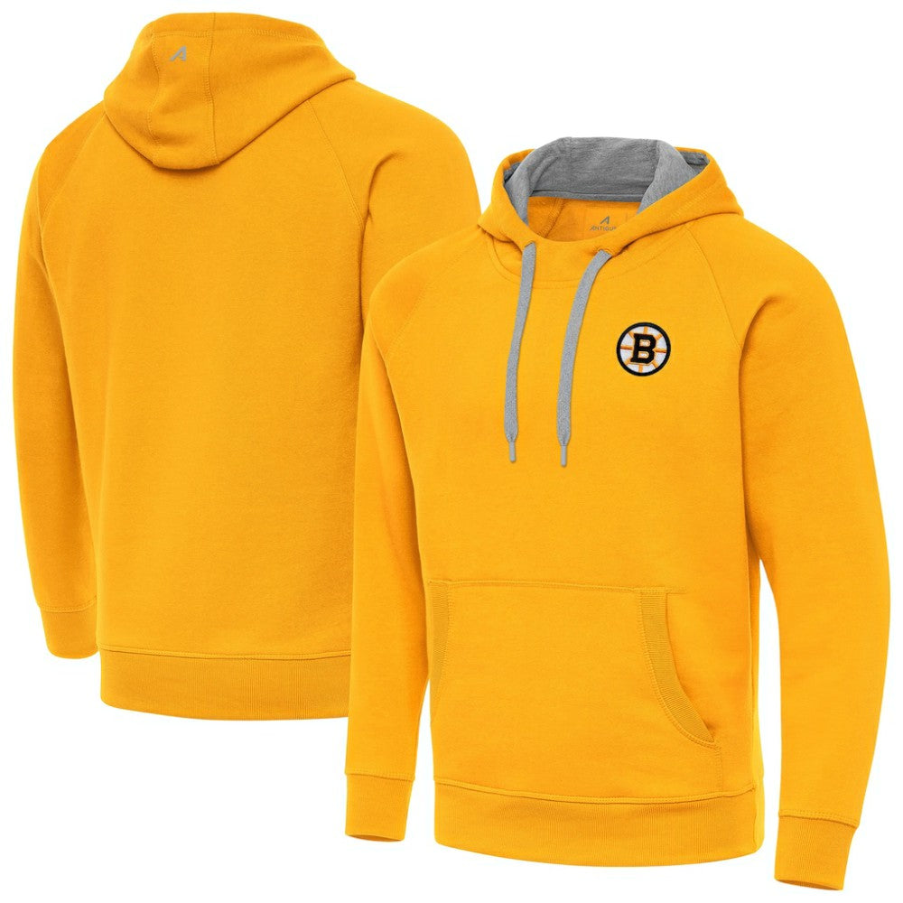 Boston Bruins Antigua Victory Pullover Hoodie Gold