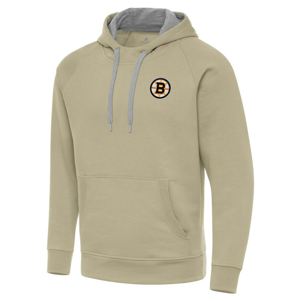 Boston Bruins Antigua Victory Pullover Hoodie Khaki
