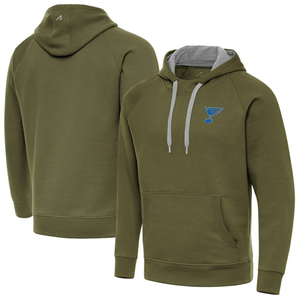St. Louis Blues - Antigua Victory Pullover Hoodie Olive