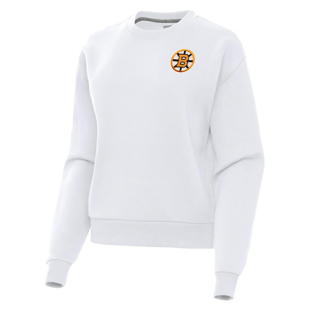 Boston Bruins Antigua Women's Victory Pullover Sweatshirt White