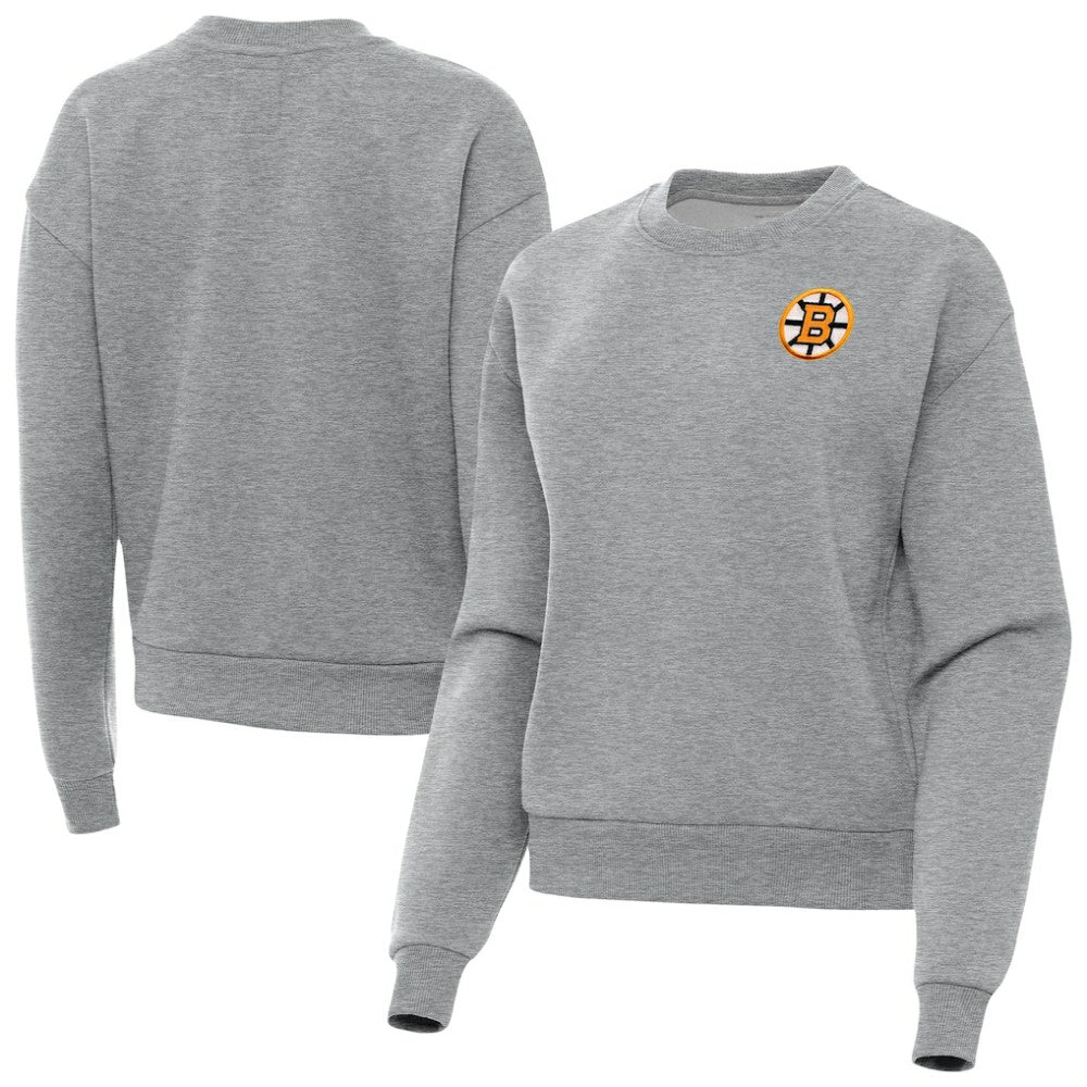 Boston Bruins Antigua Women's Victory Pullover Sweatshirt Heather Gray