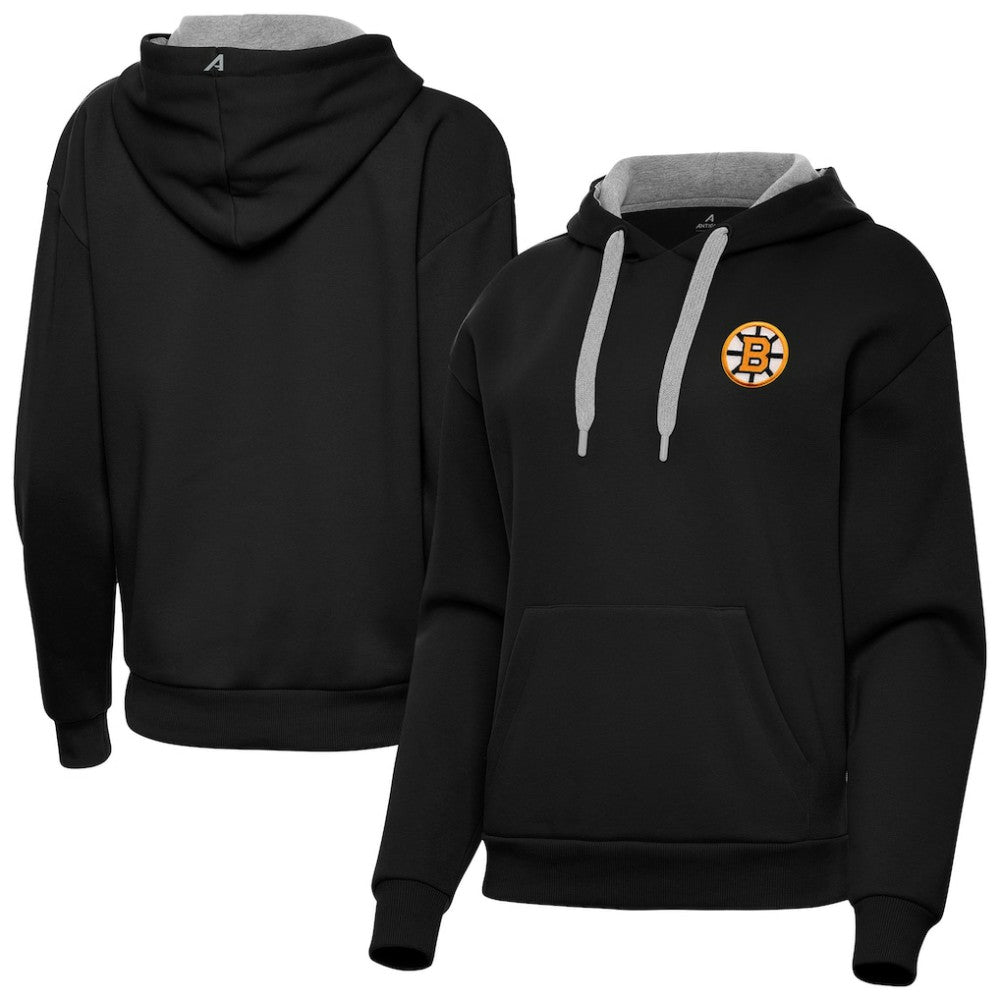 Boston Bruins Antigua Women's Victory Pullover Hoodie Black