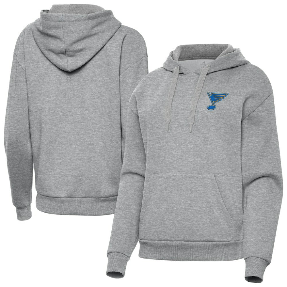 St. Louis Blues - Antigua Women's Victory Pullover Hoodie Heather Gray