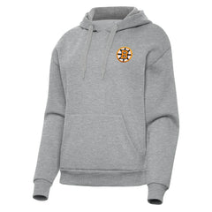 Boston Bruins Antigua Women's Victory Pullover Hoodie Heather Gray