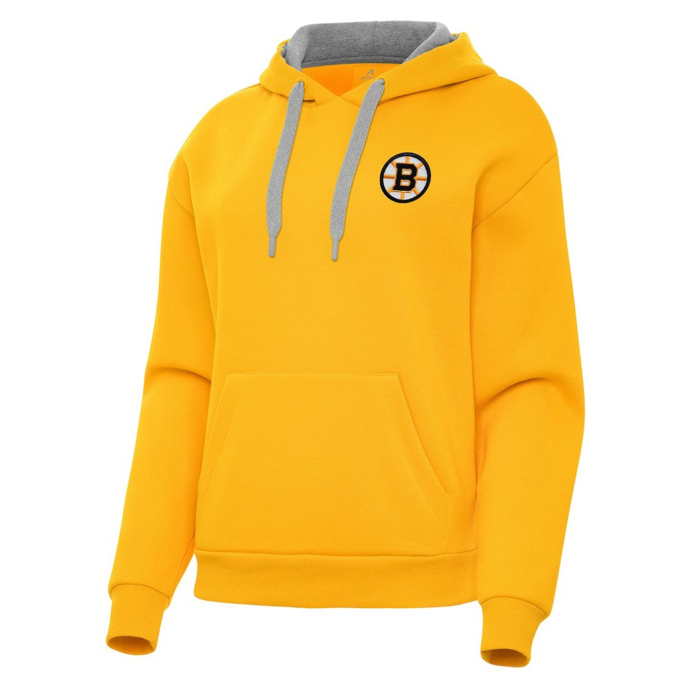 Boston Bruins Antigua Women's Victory Pullover Hoodie Gold