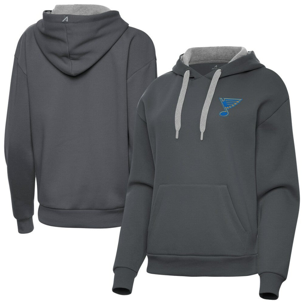 St. Louis Blues - Antigua Women's Victory Pullover Hoodie Charcoal