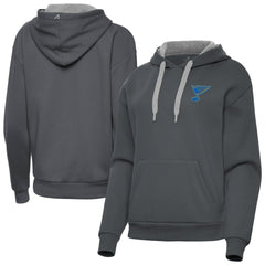 St. Louis Blues - Antigua Women's Victory Pullover Hoodie Charcoal