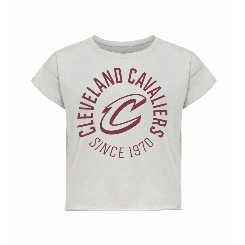 NBA - Cleveland Cavaliers Sportiqe Women's Cropped Genuine Issue Collection Alana T-Shirt - Gray