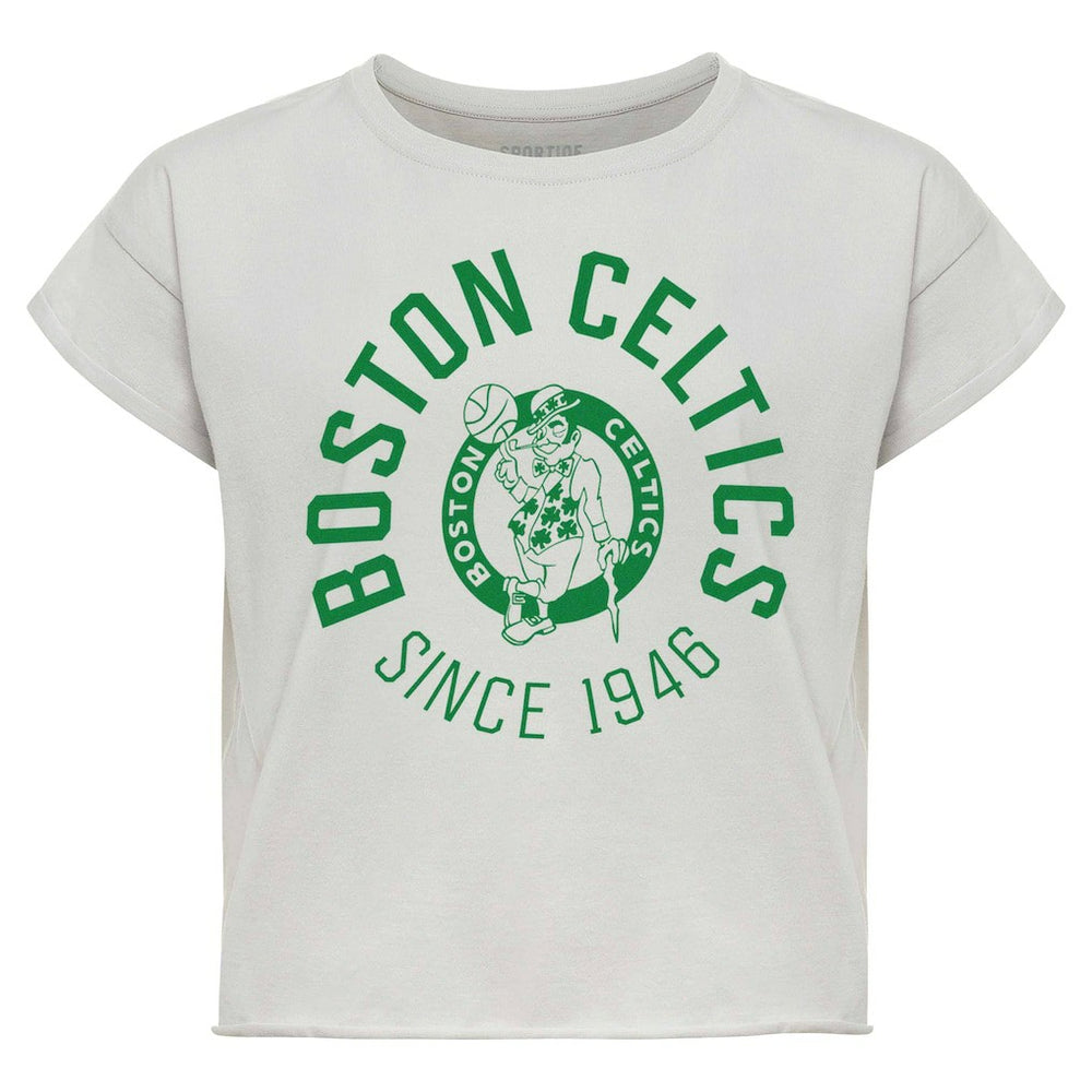 NBA - Boston Celtics Sportiqe Women's Cropped Genuine Issue Collection Alana T-Shirt - Gray