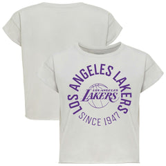 NBA - Los Angeles Lakers Sportiqe Women's Cropped Genuine Issue Collection Alana T-Shirt - Gray