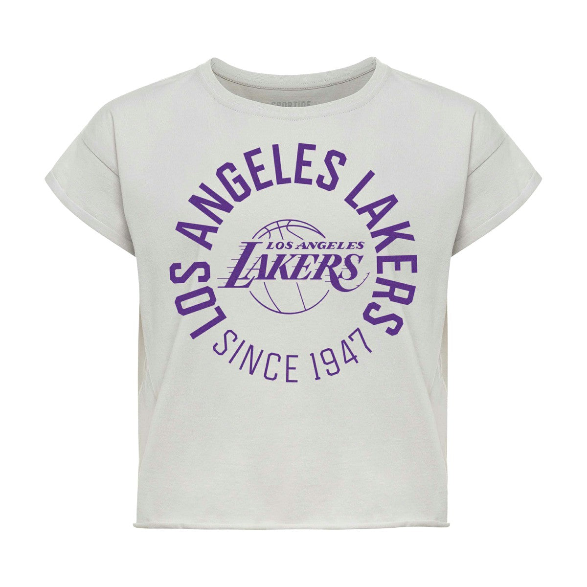 NBA - Los Angeles Lakers Sportiqe Women's Cropped Genuine Issue Collection Alana T-Shirt - Gray