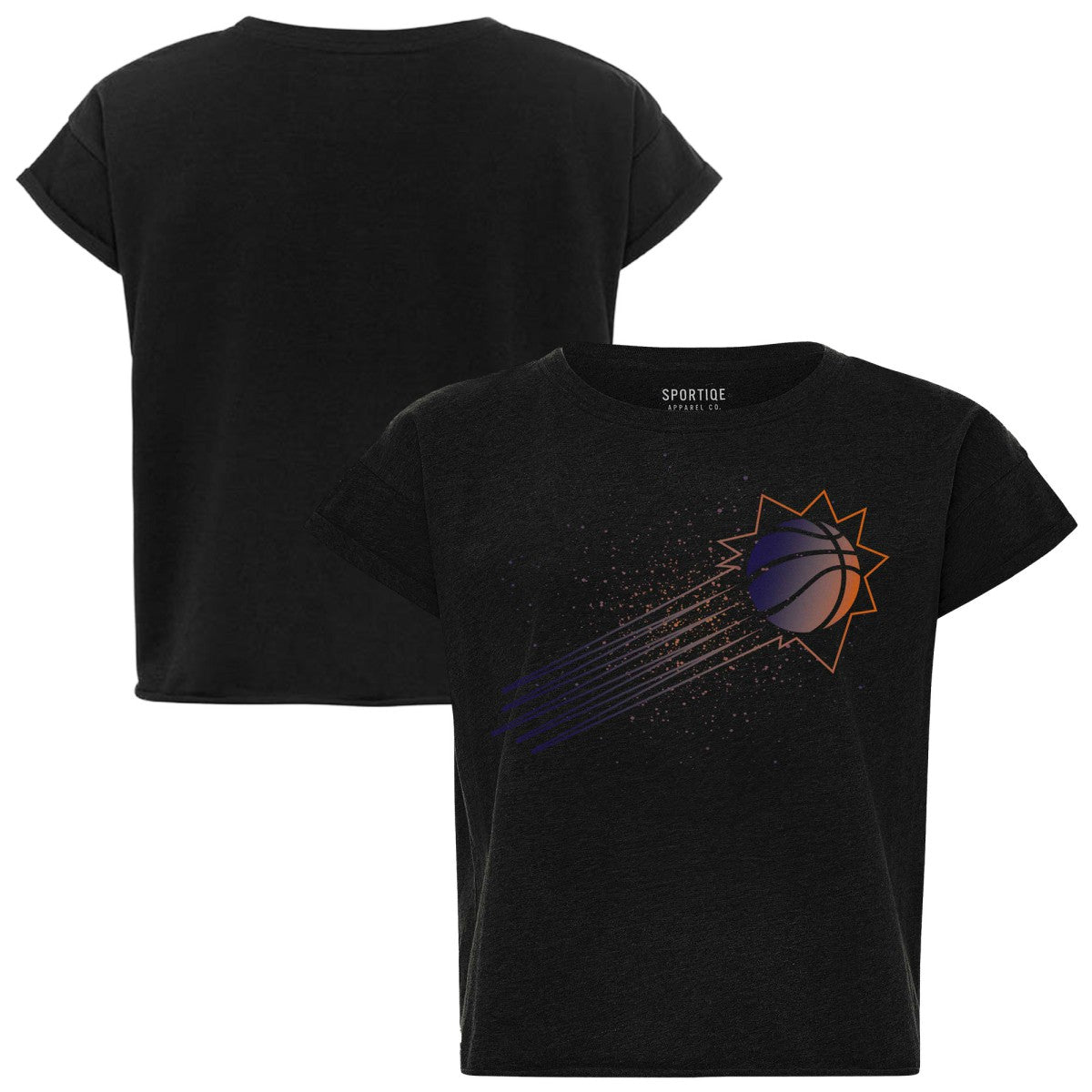 NBA - Phoenix Suns Sportiqe Women's Cropped Genuine Issue Collection Alana T-Shirt - Black
