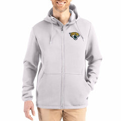 Jacksonville Jaguars Cutter & Buck Roam Epic Comfort Recycled Full-Zip Hoodie Jacket Gray - NFL