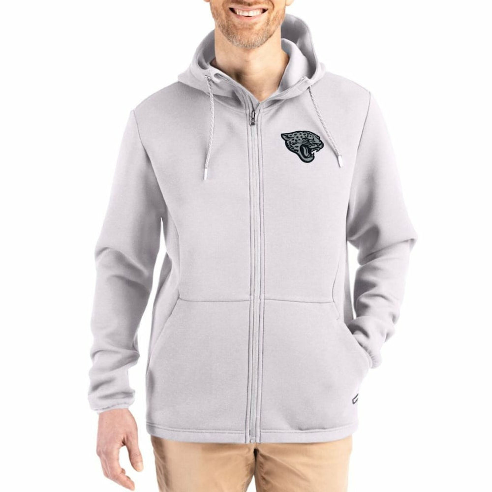Jacksonville Jaguars Cutter & Buck Roam Epic Comfort Recycled Full-Zip Hoodie Jacket Gray - NFL
