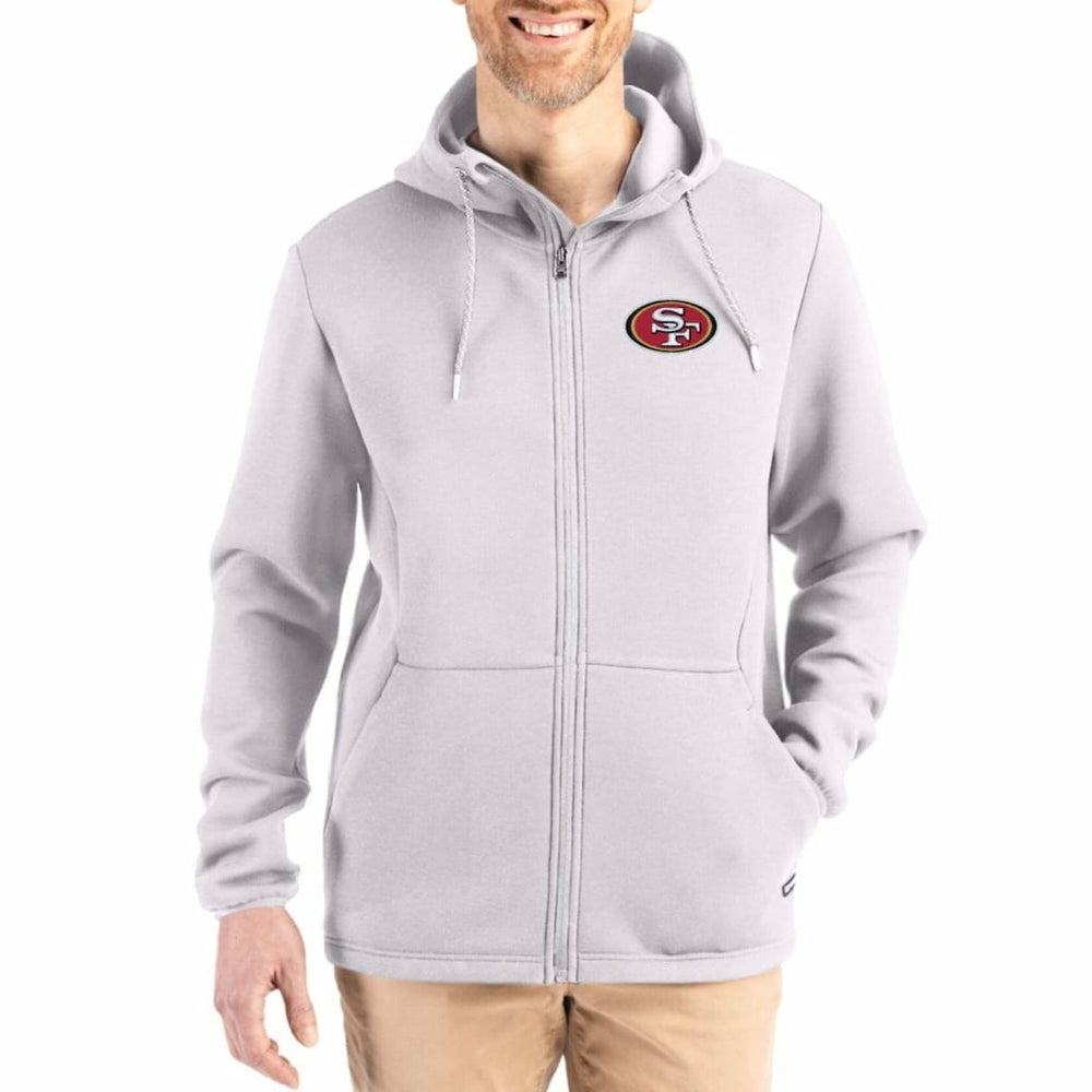 San Francisco 49ers Cutter & Buck Roam Epic Comfort Recycled Full-Zip Hoodie Jacket Gray - NFL