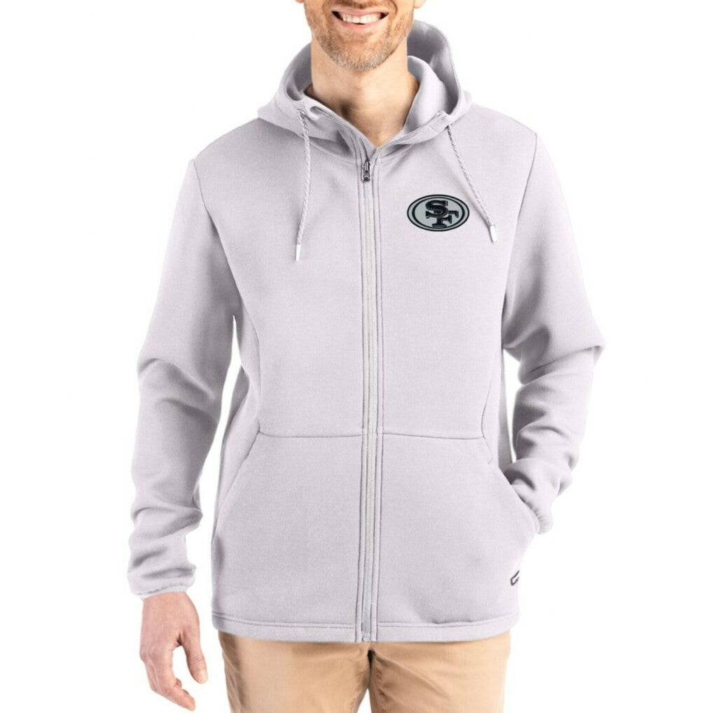 San Francisco 49ers Cutter & Buck Roam Epic Comfort Recycled Full-Zip Hoodie Jacket Gray - NFL