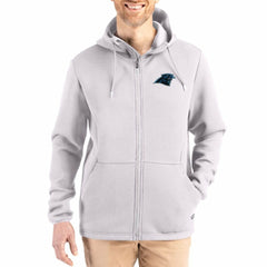 Carolina Panthers Cutter & Buck Roam Epic Comfort Recycled Full-Zip Hoodie Jacket Gray - NFL