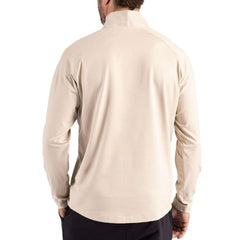 Buffalo Bills Cutter & Buck Adapt Eco Knit Hybrid Recycled Quarter-Zip Jacket Light Brown - NFL